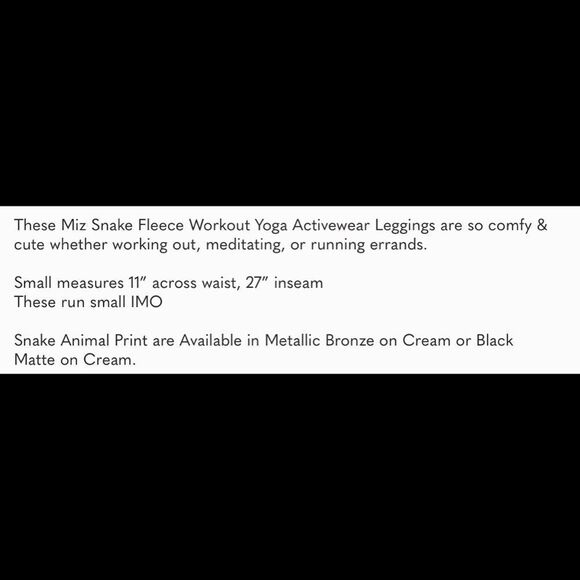 NWT Miz snake fleece snakeskin leggings - Picture 4 of 7